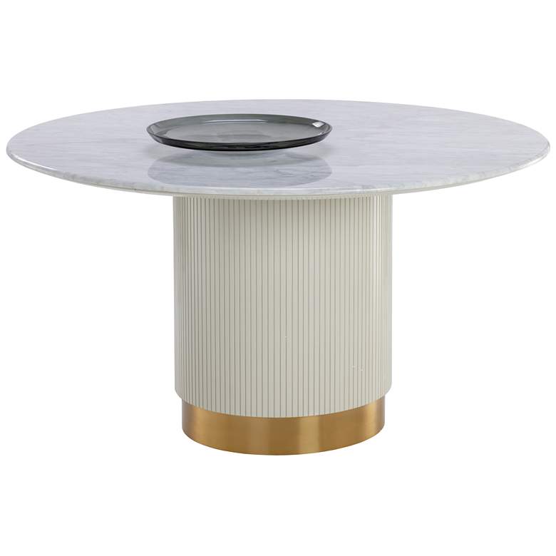 Image 1 Sunpan Paloma Dining Table Round White Marble 54"