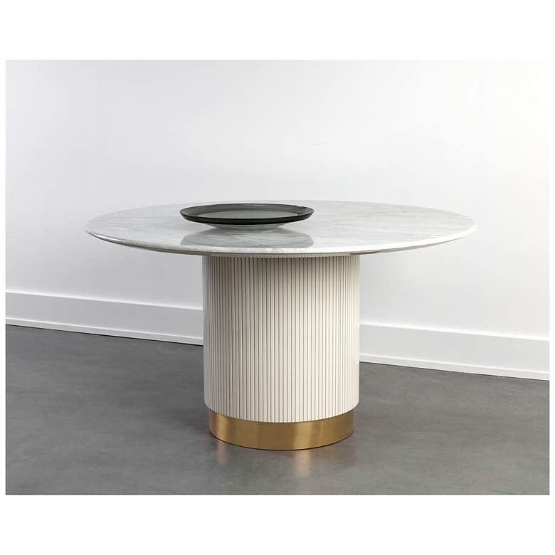 Image 5 Sunpan Paloma Dining Table Round White Marble 54" more views