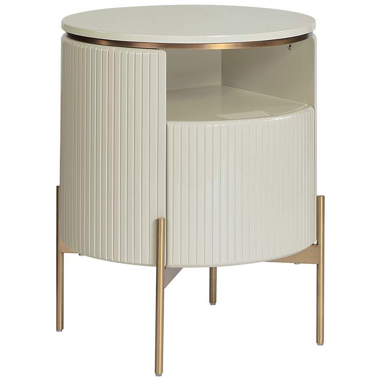 Image 1 Sunpan Paloma End Table High Gloss Cream