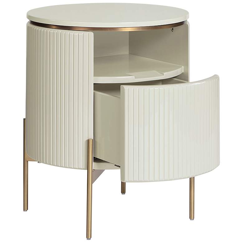 Image 3 Sunpan Paloma End Table High Gloss Cream more views