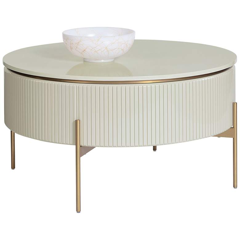 Image 1 Sunpan Paloma Lift Top Coffee Table High Gloss Cream