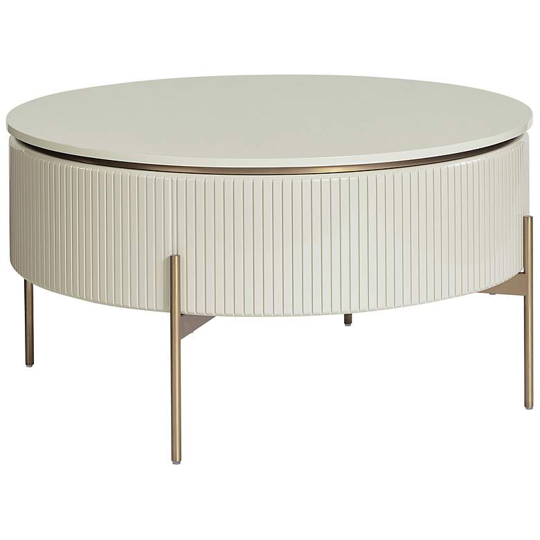 Image 2 Sunpan Paloma Lift Top Coffee Table High Gloss Cream more views