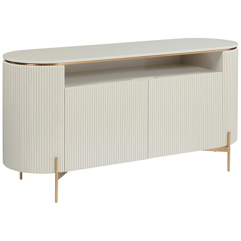 Image 2 Sunpan Paloma Sideboard High Gloss Cream more views
