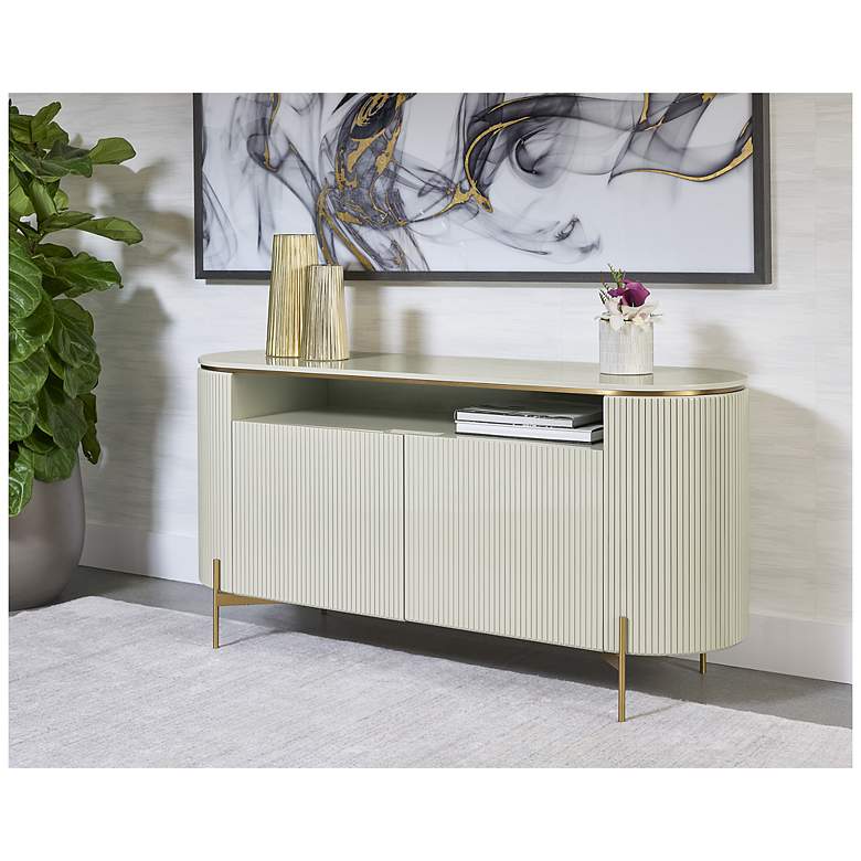 Image 6 Sunpan Paloma Sideboard High Gloss Cream more views