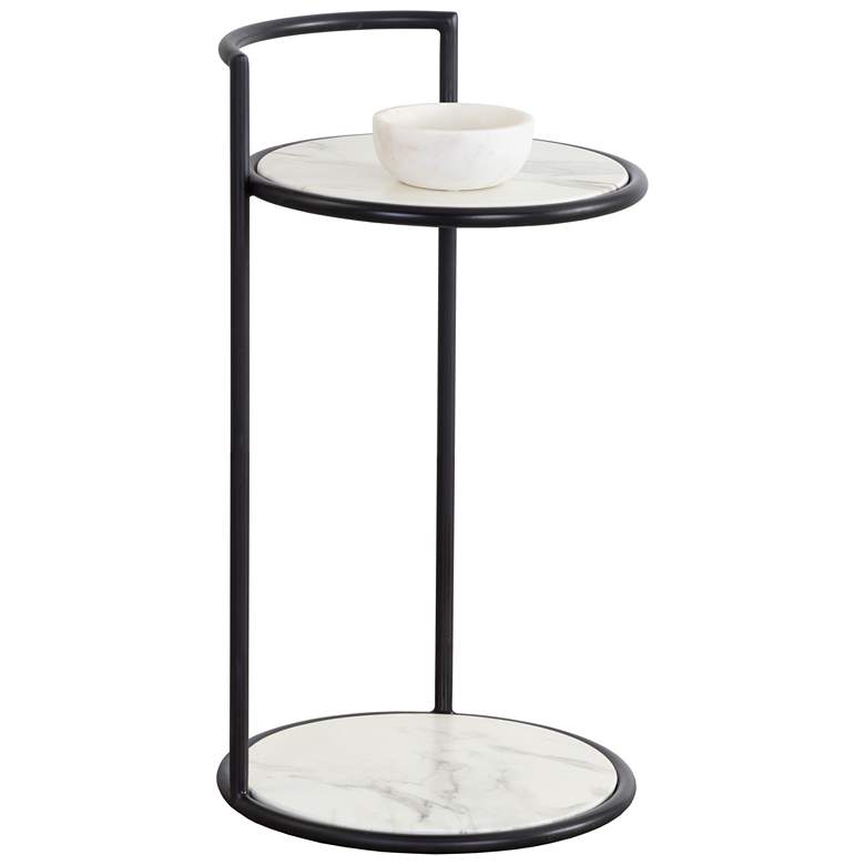 Image 1 Sunpan Parga End Table Black Marble Look
