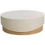 3_Sunpan Patras 48" Round Faux Wood and Concrete Modern Coffee Table more views