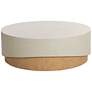 4_Sunpan Patras 48" Round Faux Wood and Concrete Modern Coffee Table more views