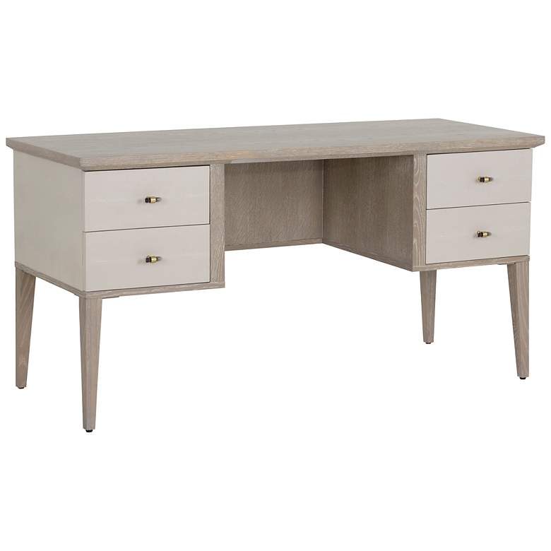 Image 2 Sunpan Pattinson Desk White Ceruse Oyster Shagreen more views