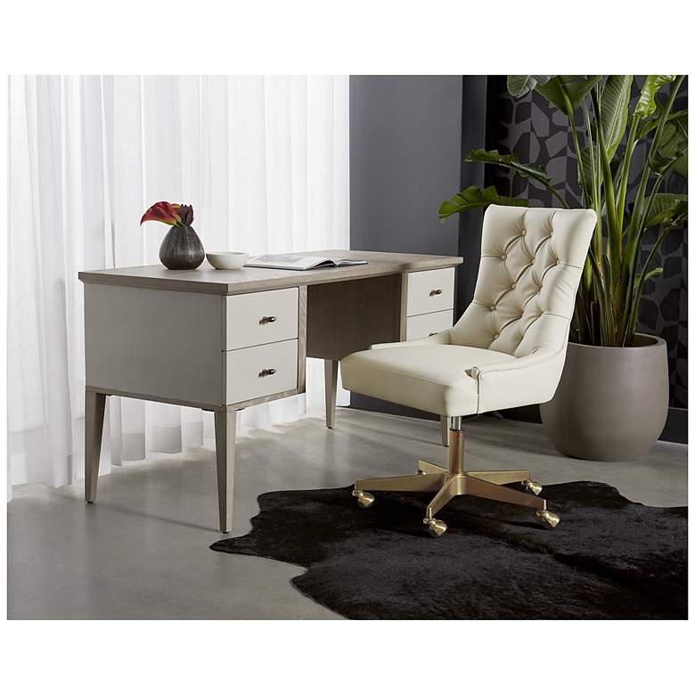 Image 4 Sunpan Pattinson Desk White Ceruse Oyster Shagreen more views