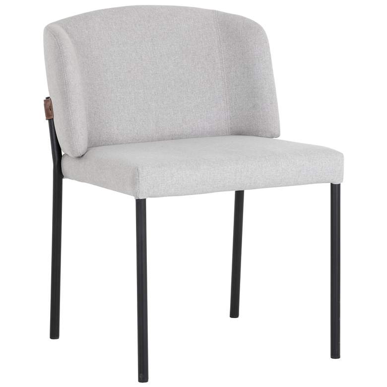Image 1 Sunpan Pearce Dining Chair Light Gray and Bravo Cognac Set of 2
