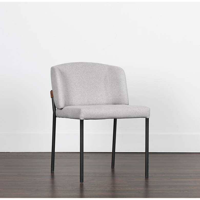 Image 1 Sunpan Pearce Dining Chair Light Gray and Bravo Cognac Set of 2