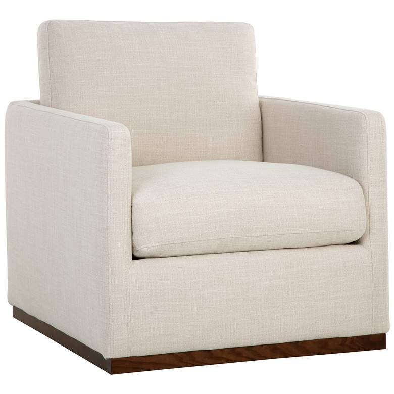 Image 2 Sunpan Portman Swivel Lounge Chair Effie Linen