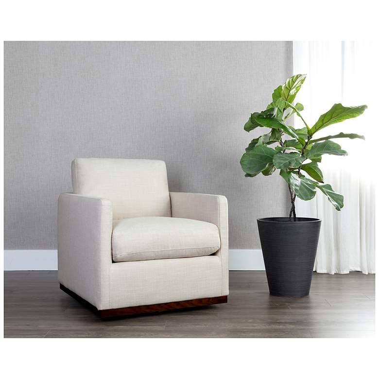 Image 1 Sunpan Portman Swivel Lounge Chair Effie Linen