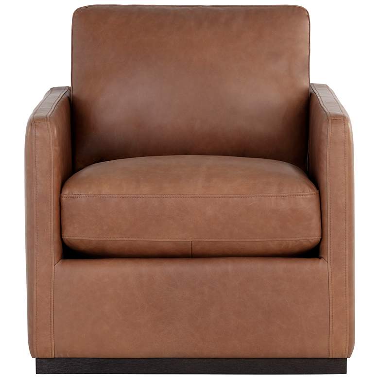 Image 3 Sunpan Portman Swivel Lounge Chair Marseille Camel Leather more views