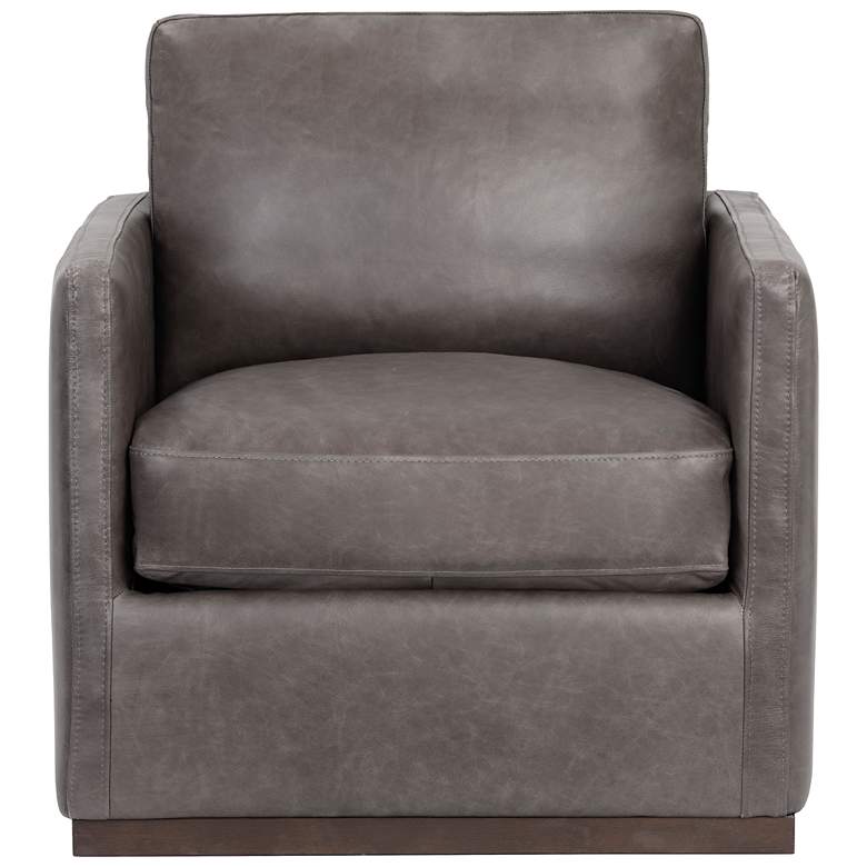 Image 3 Sunpan Portman Swivel Lounge Chair Marseille Concrete Leather more views