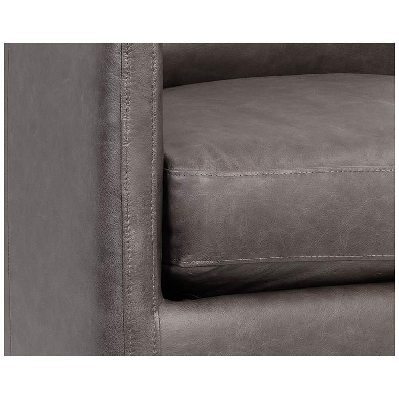 Image 6 Sunpan Portman Swivel Lounge Chair Marseille Concrete Leather more views