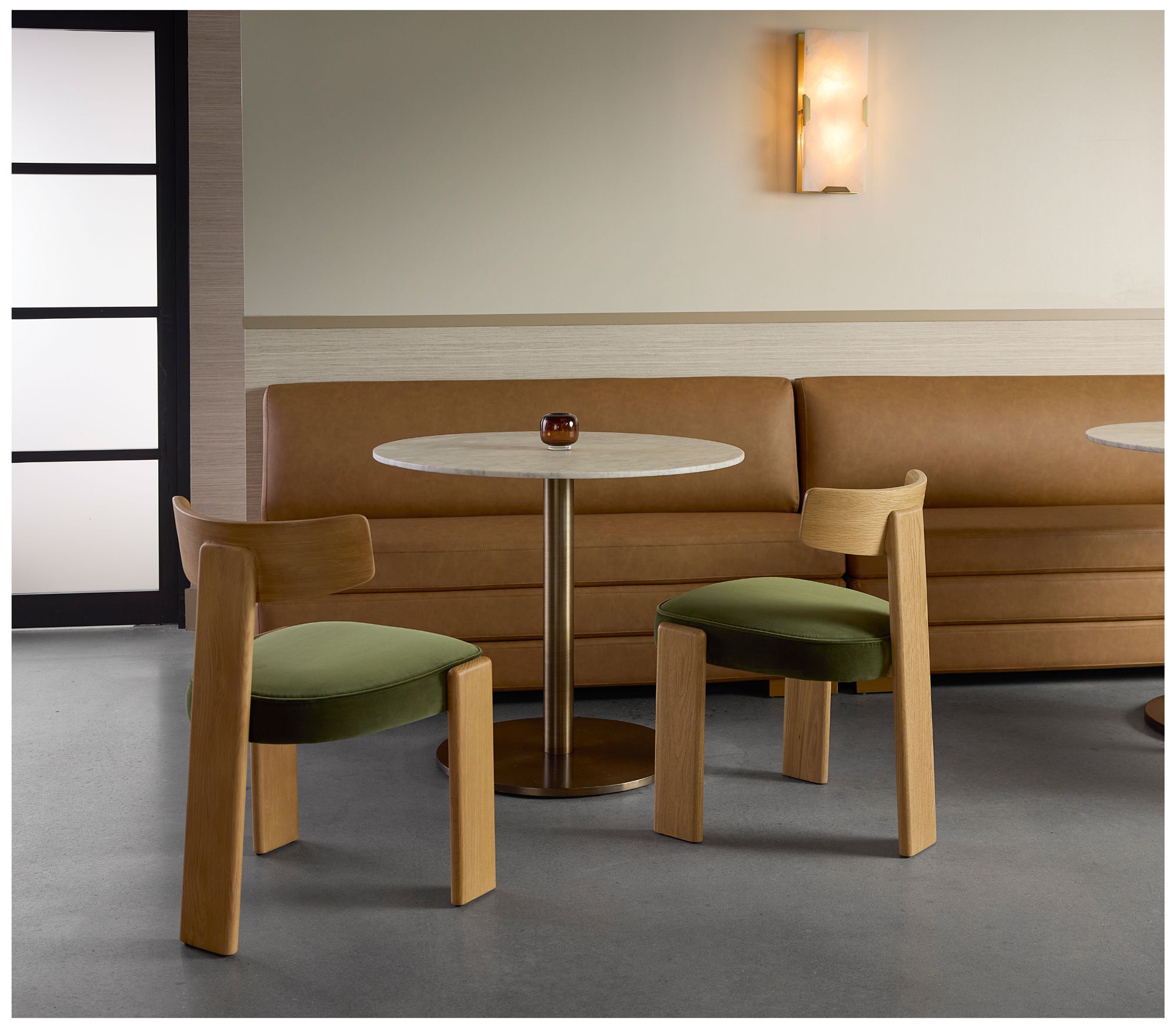 Image 2 Sunpan Radcliff Banquette Milliken Cognac more views