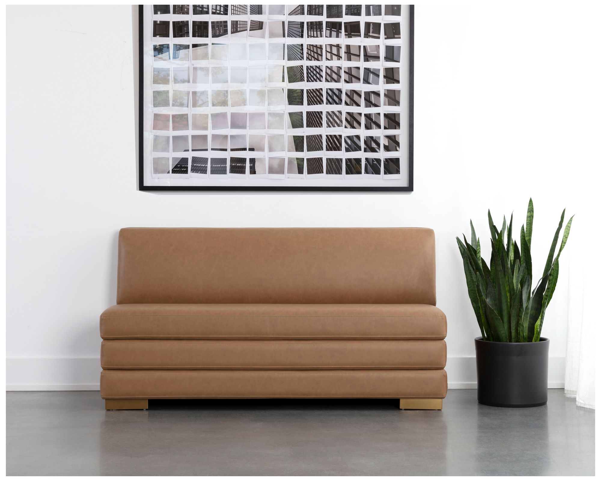 Image 3 Sunpan Radcliff Banquette Milliken Cognac more views