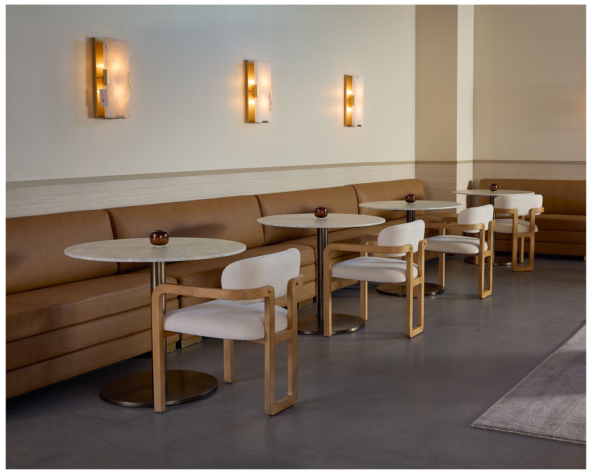 Image 4 Sunpan Radcliff Banquette Milliken Cognac more views