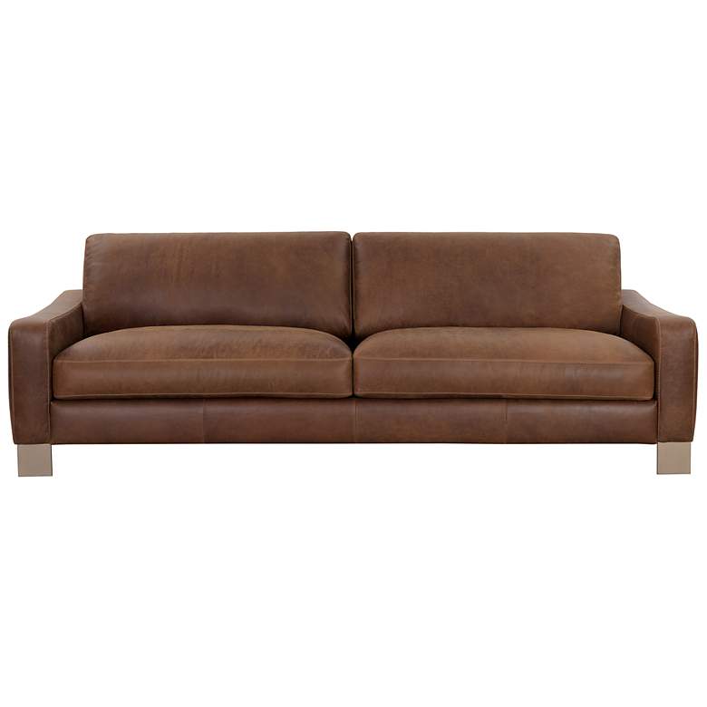 Image 2 Sunpan Rafael Sofa Lucia Tobacco Leather more views