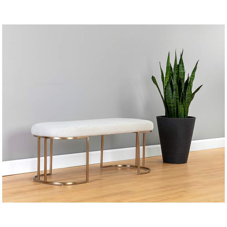 Image 3 Sunpan Rayla Bench Belfast Oatmeal more views