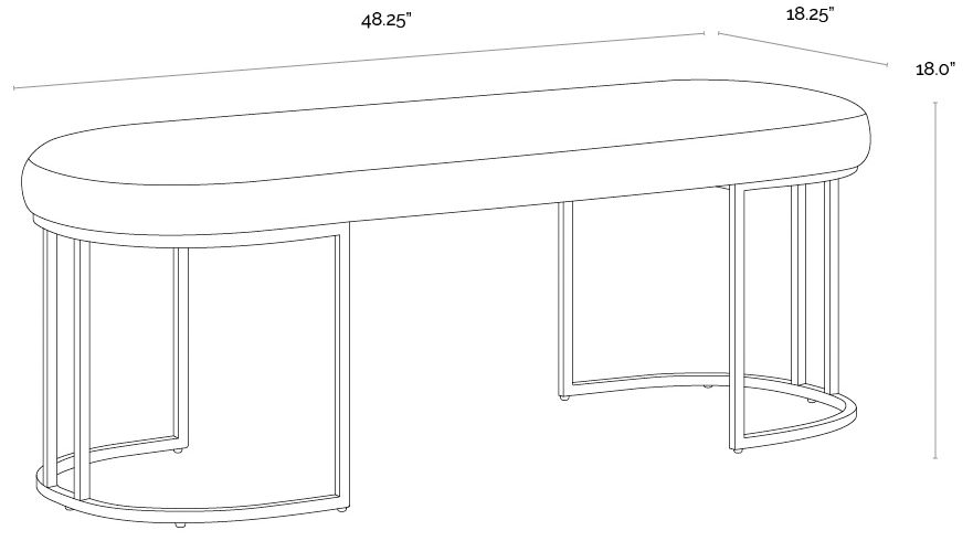 Sunpan Rayla Bench Belfast Oatmeal