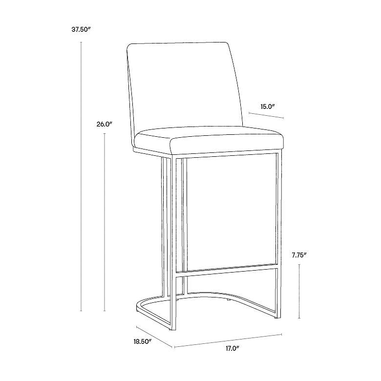 Image 7 Sunpan Rayla Counter Stool Belfast Oyster Shell more views