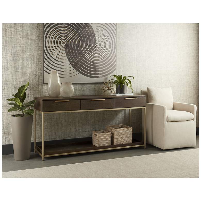 Image 7 Sunpan Rebel Console Table With Drawers Gold Charcoal Gray more views