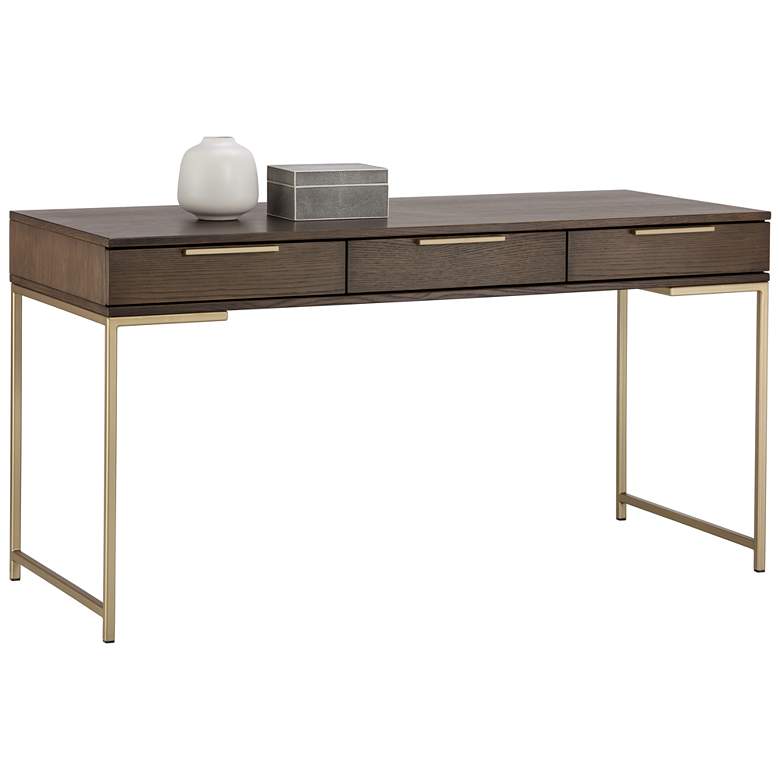 Image 1 Sunpan Rebel Desk Gold Raw Umber