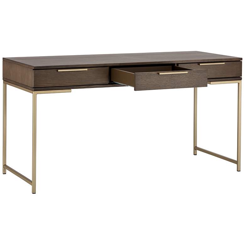 Image 3 Sunpan Rebel Desk Gold Raw Umber more views