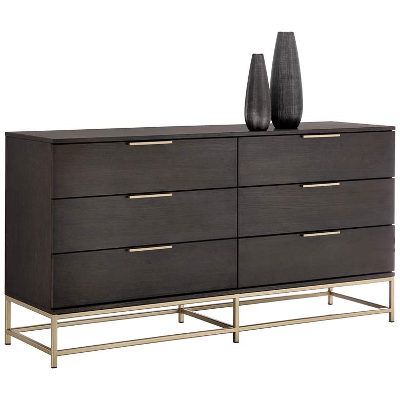 Image 1 Sunpan Rebel Dresser Small Gold Charcoal Gray