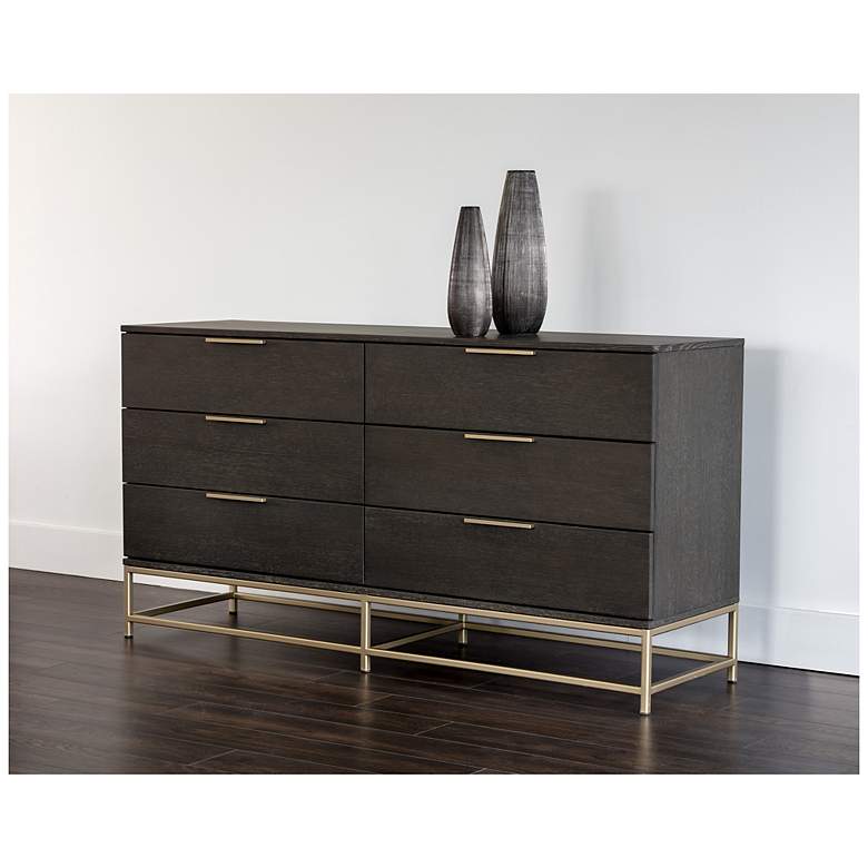 Image 4 Sunpan Rebel Dresser Small Gold Charcoal Gray more views