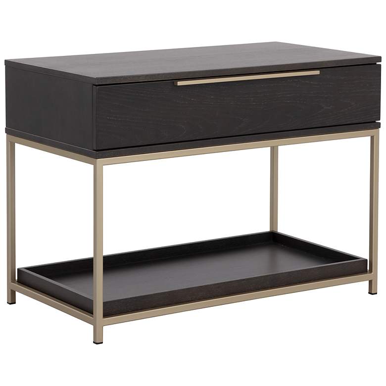 Image 2 Sunpan Rebel Nightstand Large Gold Charcoal Gray more views