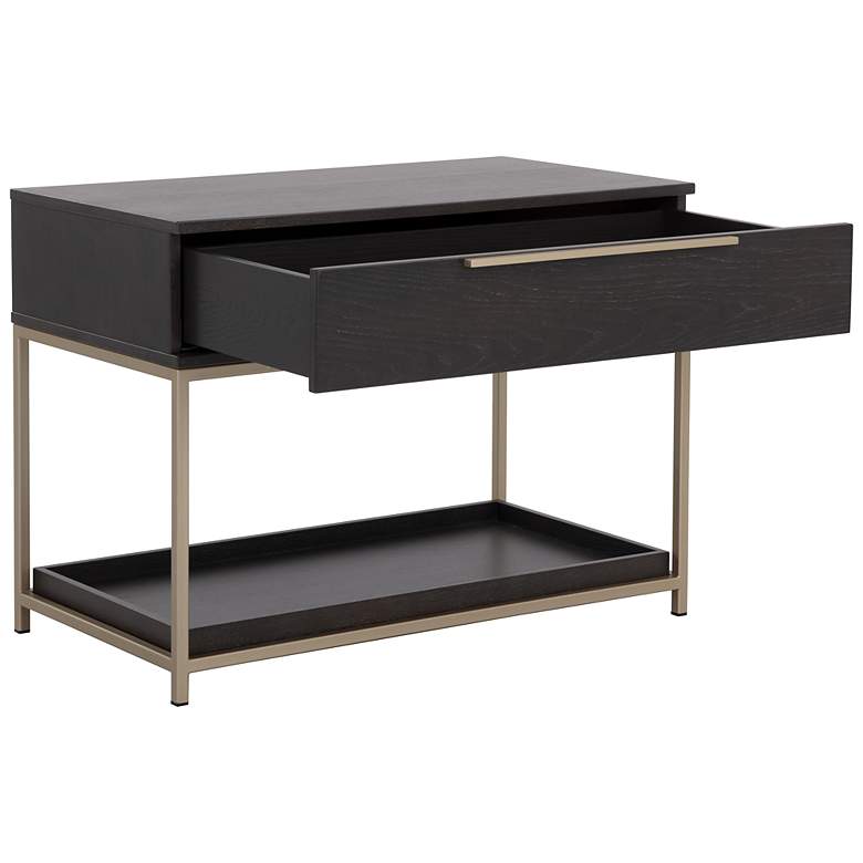 Image 3 Sunpan Rebel Nightstand Large Gold Charcoal Gray more views