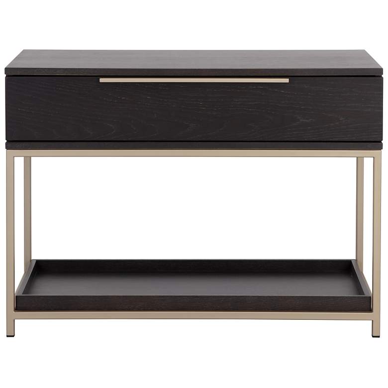 Image 4 Sunpan Rebel Nightstand Large Gold Charcoal Gray more views
