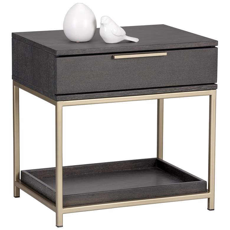 Image 1 Sunpan Rebel Nightstand Small Gold Charcoal Gray