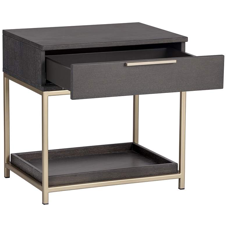 Image 3 Sunpan Rebel Nightstand Small Gold Charcoal Gray more views