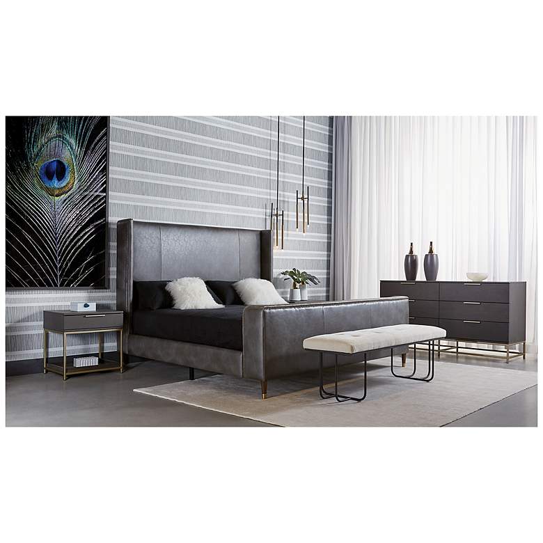 Image 7 Sunpan Rebel Nightstand Small Gold Charcoal Gray more views