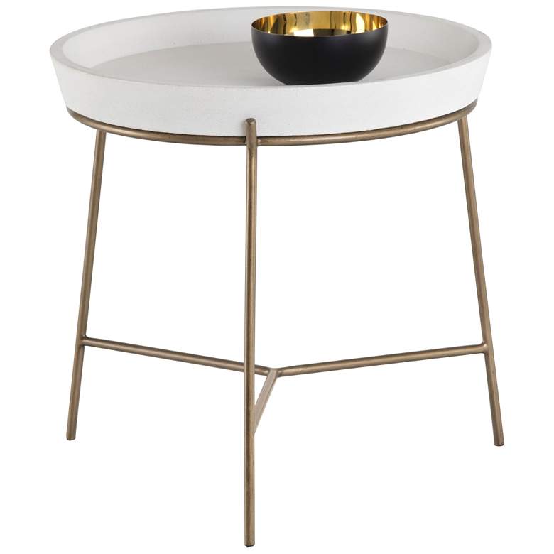 Image 1 Sunpan Remy End Table Antique Brass White