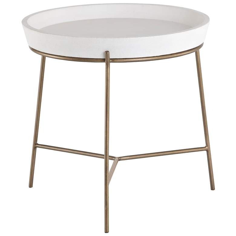 Image 2 Sunpan Remy End Table Antique Brass White more views