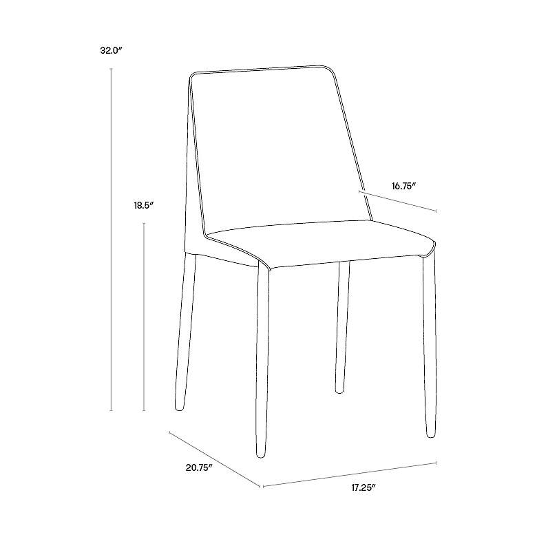 Image 7 Sunpan Renee 21" Wide Armour Gray and Dark Slate Dining Chair Set of 2 more views