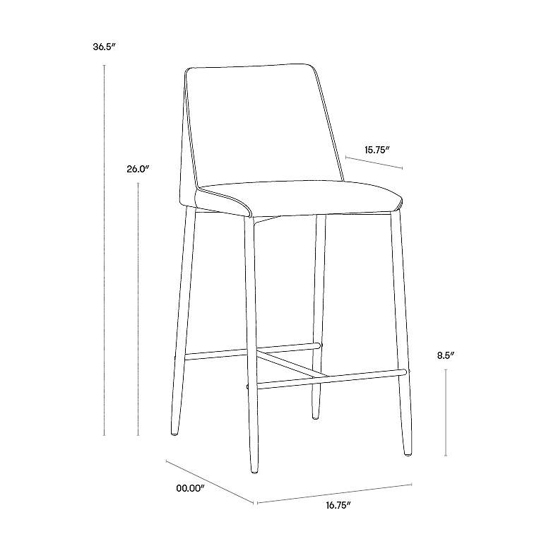 Image 4 Sunpan Renee 22" Wide Armour Gray and Dark Slate Counter Stool more views