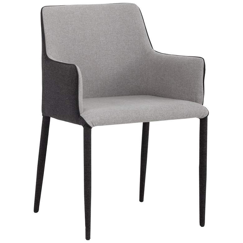 Image 1 Sunpan Renee Dining Armchair Armour Gray and Dark Slate