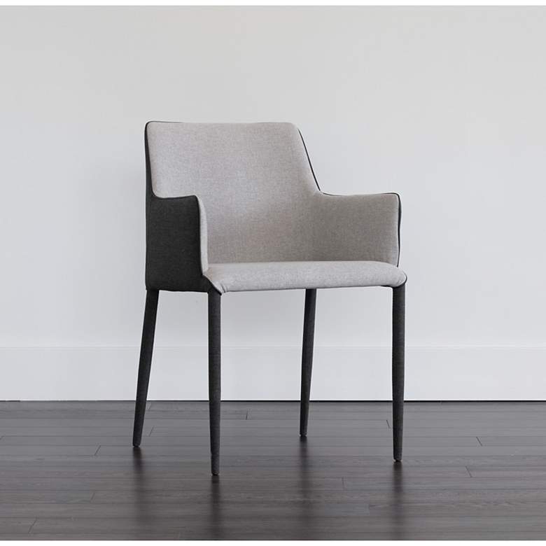 Image 1 Sunpan Renee Dining Armchair Armour Gray and Dark Slate