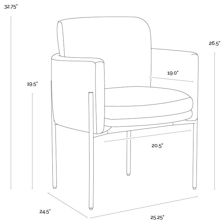 Sunpan Richie Dining Armchair Black Danny Amber
