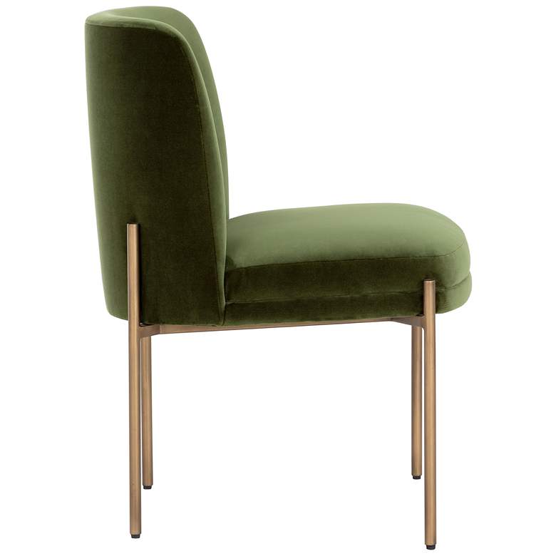 Image 3 Sunpan Richie Dining Chair Antique Brass Forest Green more views