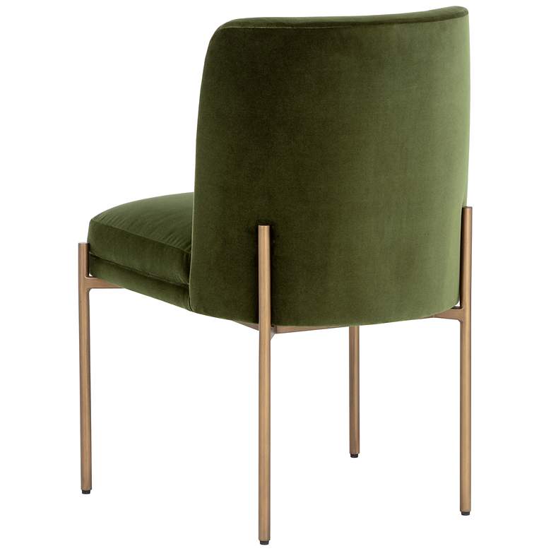 Image 4 Sunpan Richie Dining Chair Antique Brass Forest Green more views