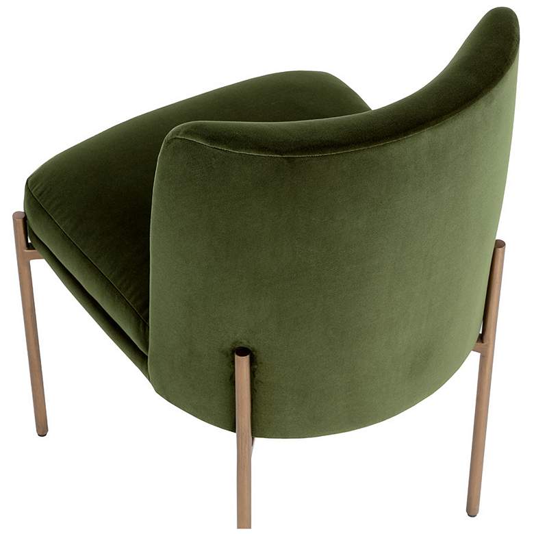 Image 5 Sunpan Richie Dining Chair Antique Brass Forest Green more views