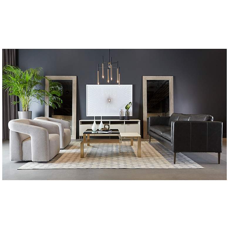 Image 7 Sunpan Richmond Sofa Brentwood Charcoal Leather more views