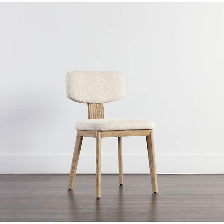 Image 1 Sunpan Rickett Dining Chair Weathered Oak Dove Cream Set of 2